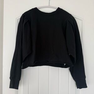 Stylish Black Cropped Sweatshirt